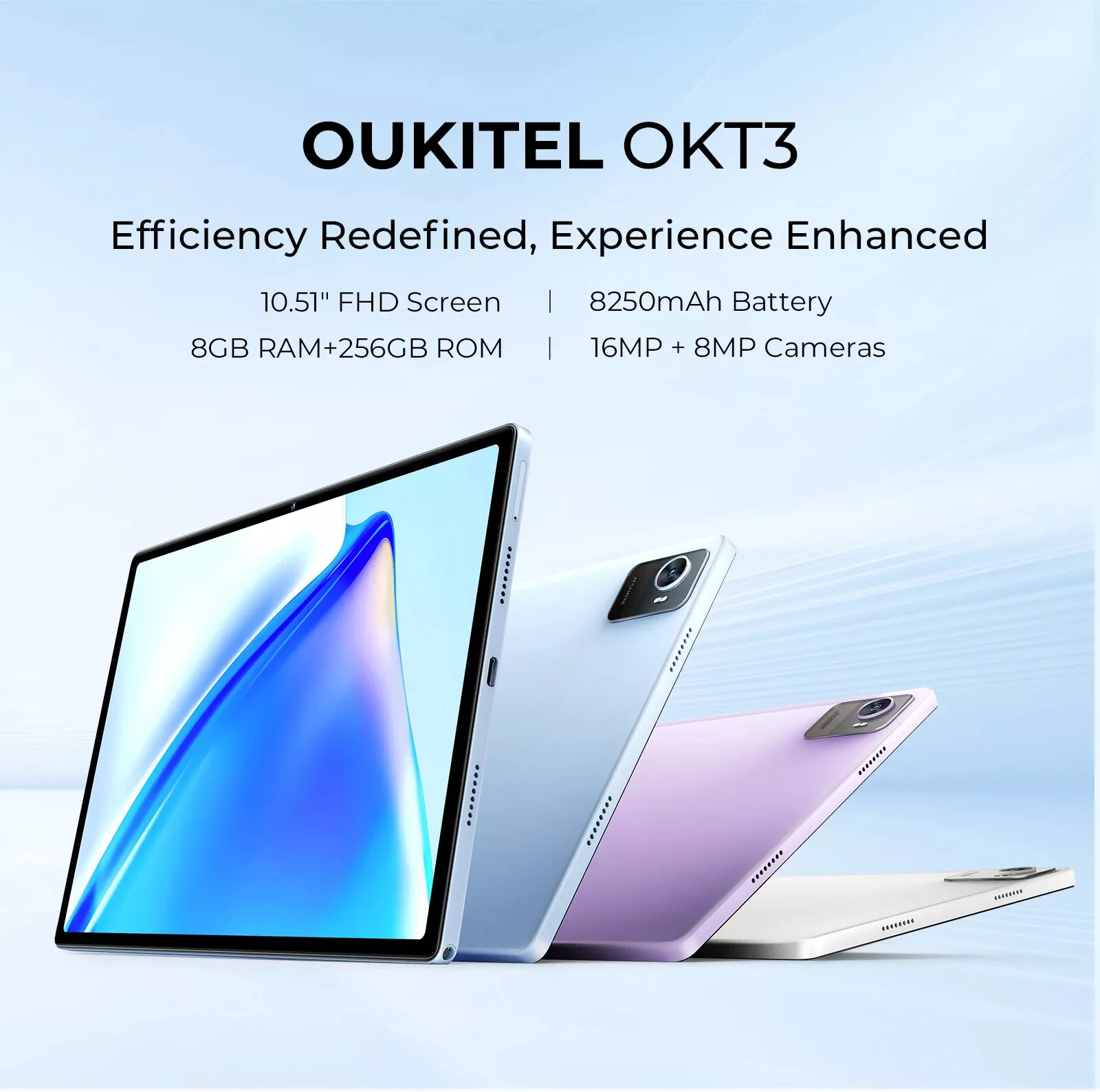 Oukitel OKT3 SmartTablet 10.5-inch HD Display Certified 8250mAh Battery Android 13(8GB+256GB) - Image 3