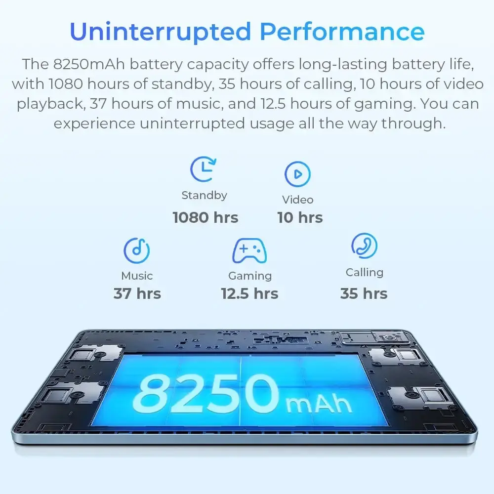 Oukitel OT5S SmartTablet 12-inch 2.4K TÜV SÜD Certified 8250mAh Battery Android 14(24GB+256GB) - Image 10