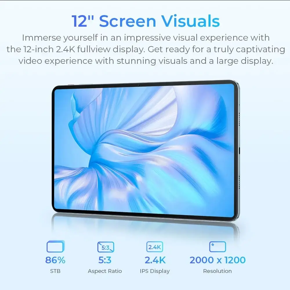 Oukitel OT5S SmartTablet 12-inch 2.4K TÜV SÜD Certified 8250mAh Battery Android 14(24GB+256GB) - Image 7