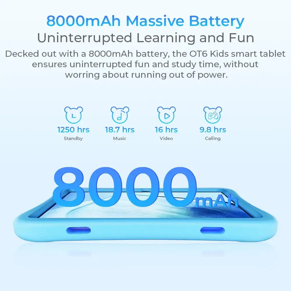 Oukitel OT6 KidsSmartTablet 10-inch TÜV SÜD Certified 8000mAh Android 13(16GB+64GB) - Image 6