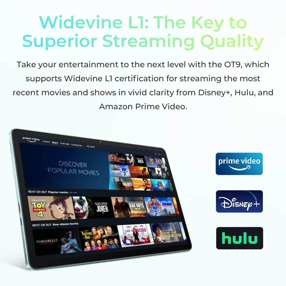 OT9 Smart Tablet Widevine L1 11-inch HD Display 8000mAh Battery Android 14 - Image 9