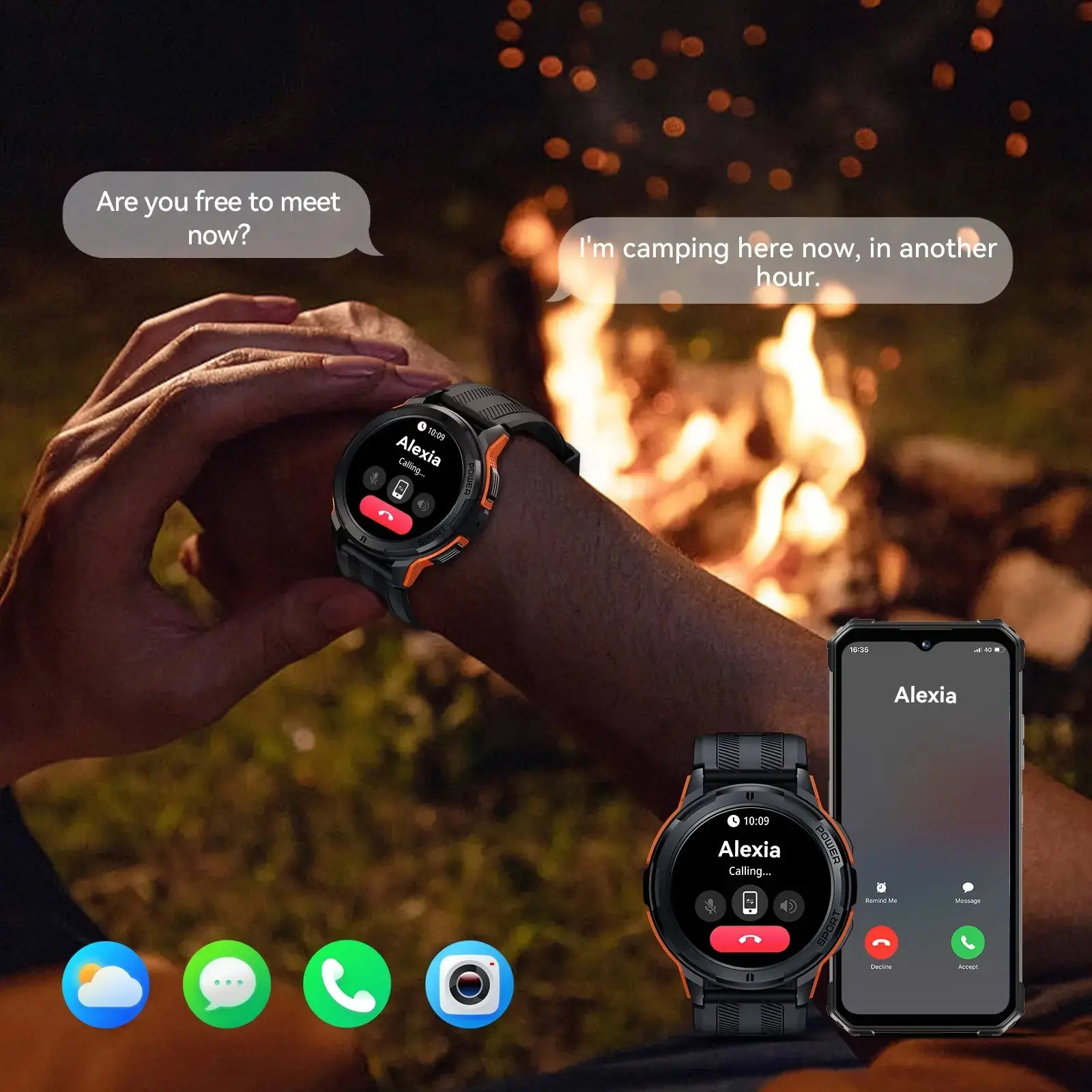 OUKITEL BT10 410mAh Battery Capacity 5ATM Waterproof Rugged Outdoor Watch - Image 8
