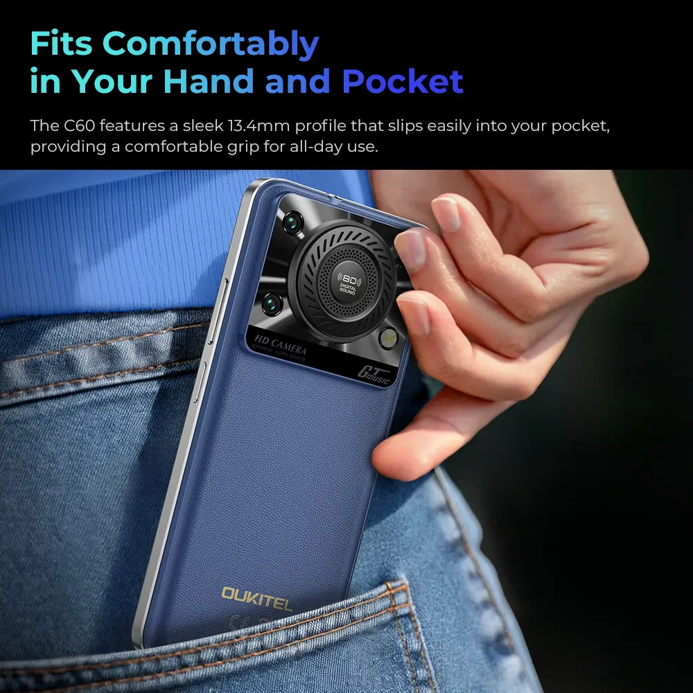 Oukitel C60 6.88-inch 10000mAh Battery 13.4mm Ultra-thin Body SmartPhone(4GB+128GB) - Image 12