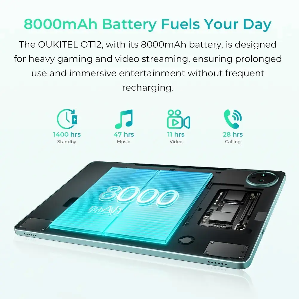 Oukitel OT12 SmartTablet 11-inch HD Display TÜV SÜD Certified 8000mAh Battery Android 14(16GB+256GB) - Image 4
