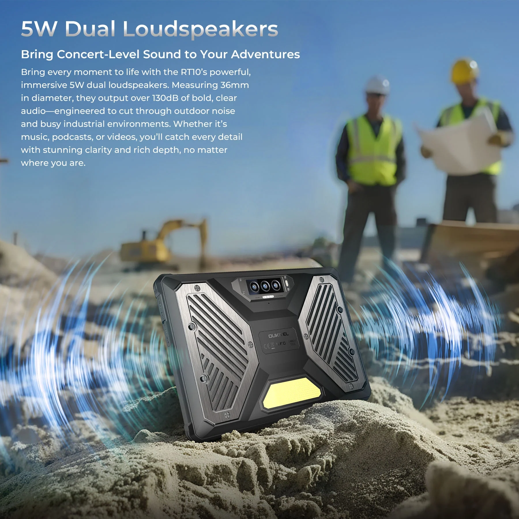OUKITEL RT10 5G Rugged Tablet 11" Dimensity 7400X 25000mAh Battery 64MP Camera Android 15(12GB+512GB) - Image 3