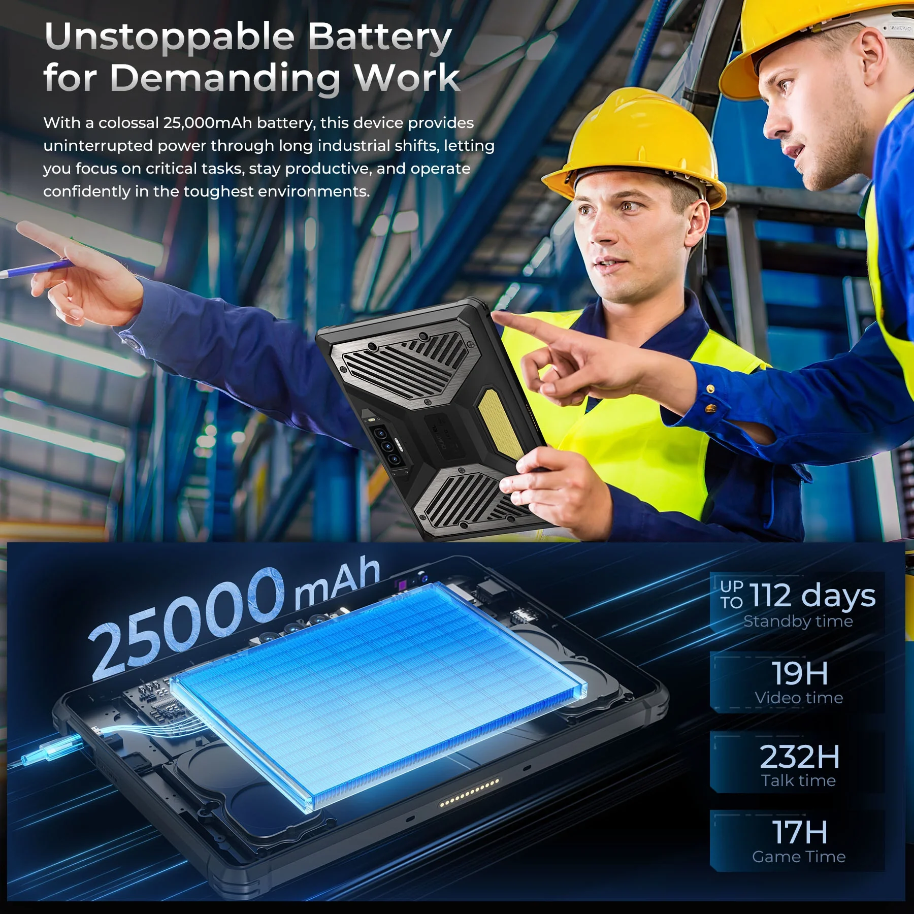 OUKITEL RT10 5G Rugged Tablet 11" Dimensity 7400X 25000mAh Battery 64MP Camera Android 15(12GB+512GB) - Image 4