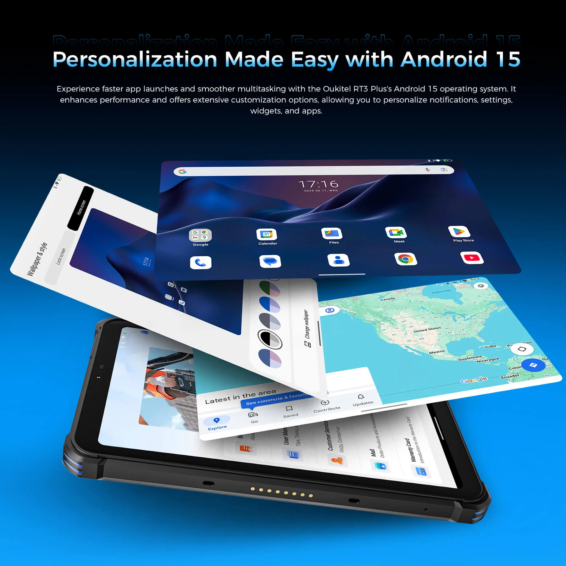 Oukitel RT3 Plus 4G RuggedTablet 8-inch 11000mAh Big Battery 16MP Camera Android 15 (6GB+128GB NFC) - Image 9
