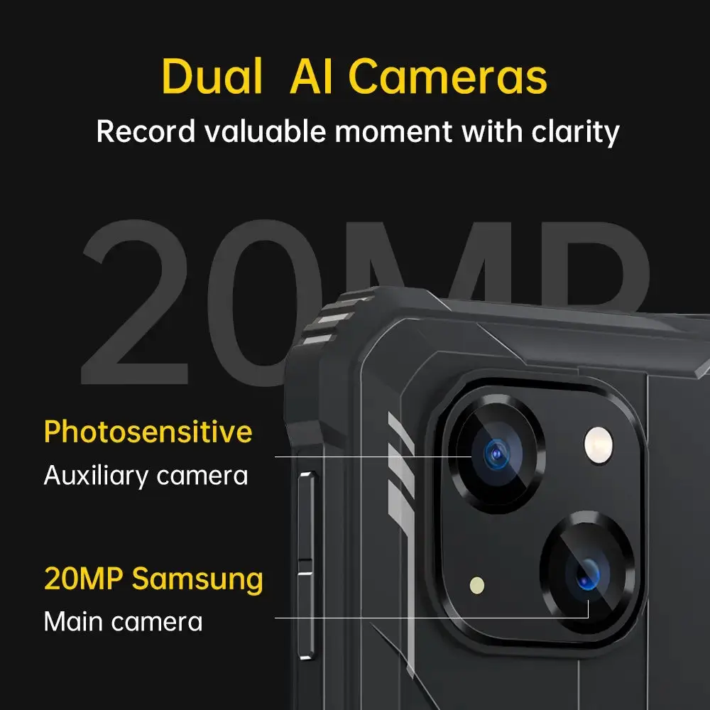 OUKITEL WP32 Android 13 Outdoor Mobile Phone 12GB + 128GB (1TB Expandable) Rugged Smartphone - Image 7