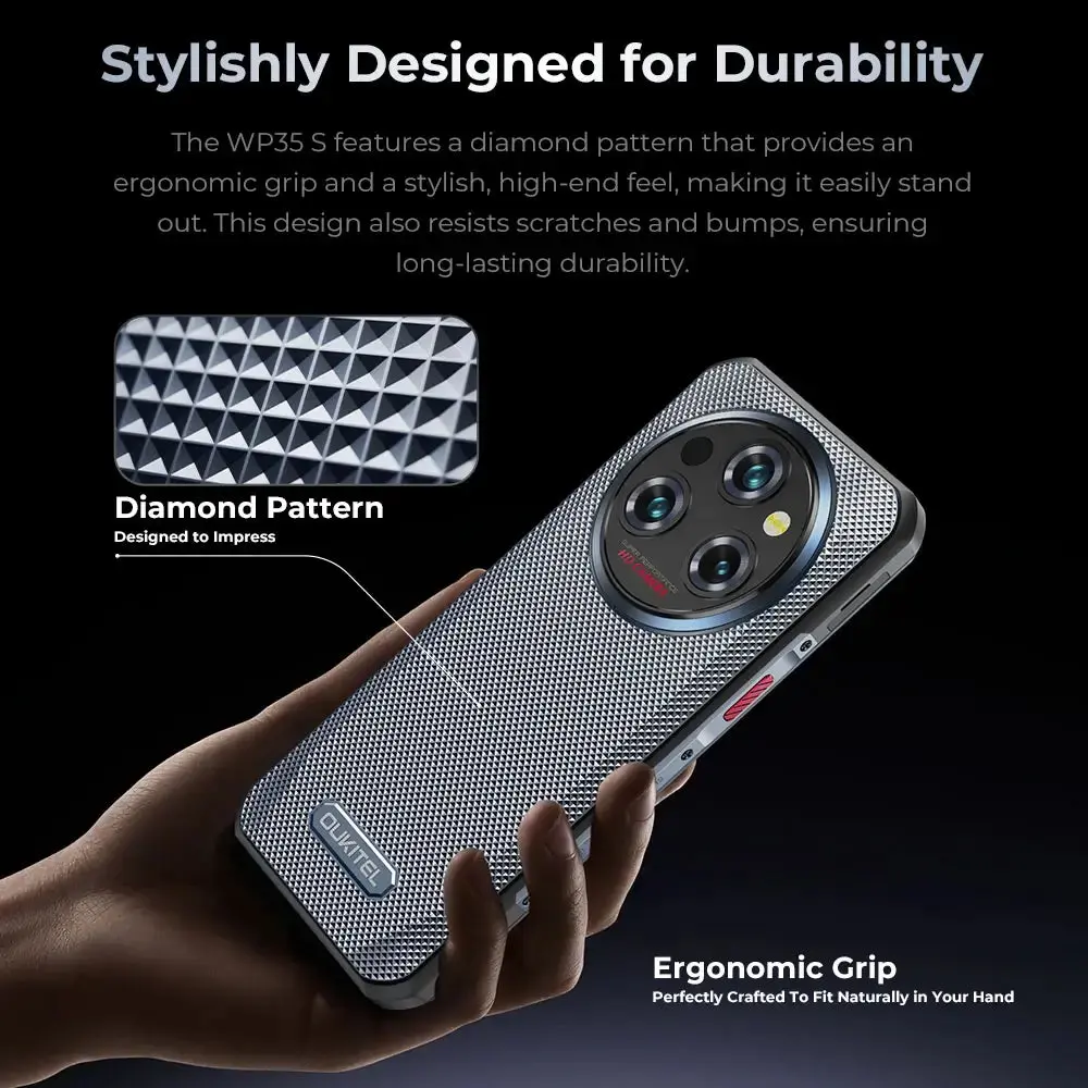Oukitel WP35S 4G Rugged Phone 6.56'' HD+ Display 11000mAh Big Battery 48MP Camera Android 14(24GB+256GB NFC) - Image 8