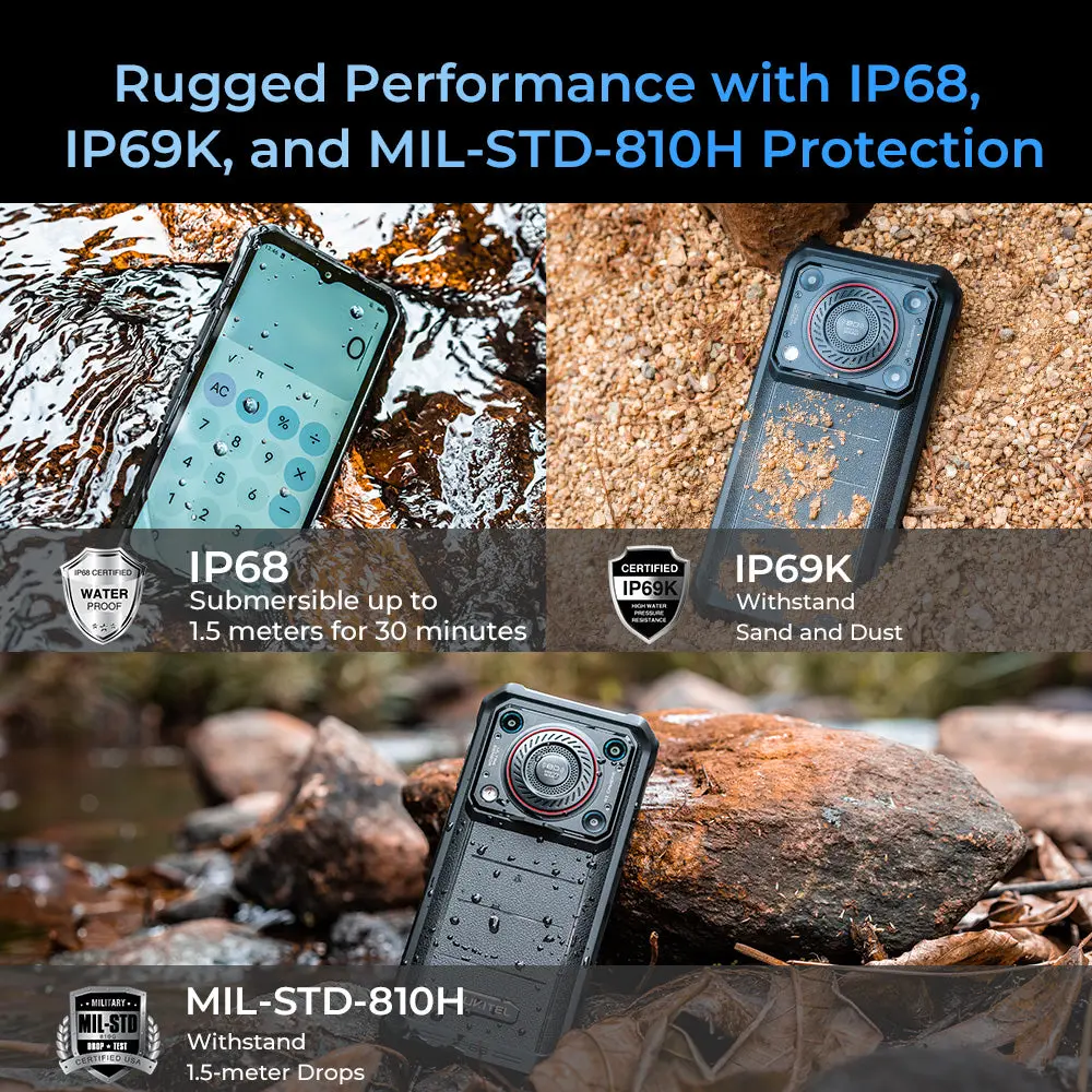 Oukitel WP36pro 4G Rugged Phone 6.52-inch 8D Sound 10600mAh Big Battery 13MP Camera Android 14(24GB+256GB NFC) - Image 7