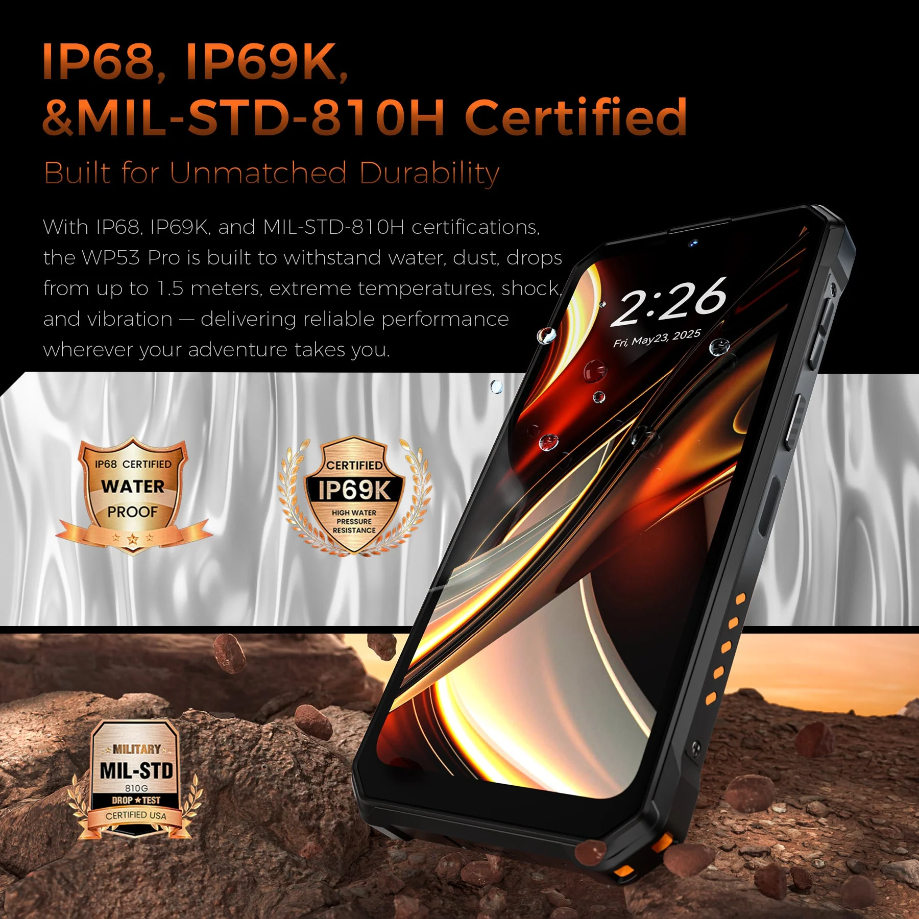 Oukitel WP53 Pro 4G Rugged Phone 6.52'' FHD+ Display 11000mAh Big Battery 50MP Camera Android 15(8GB+512GB NFC) - Image 6