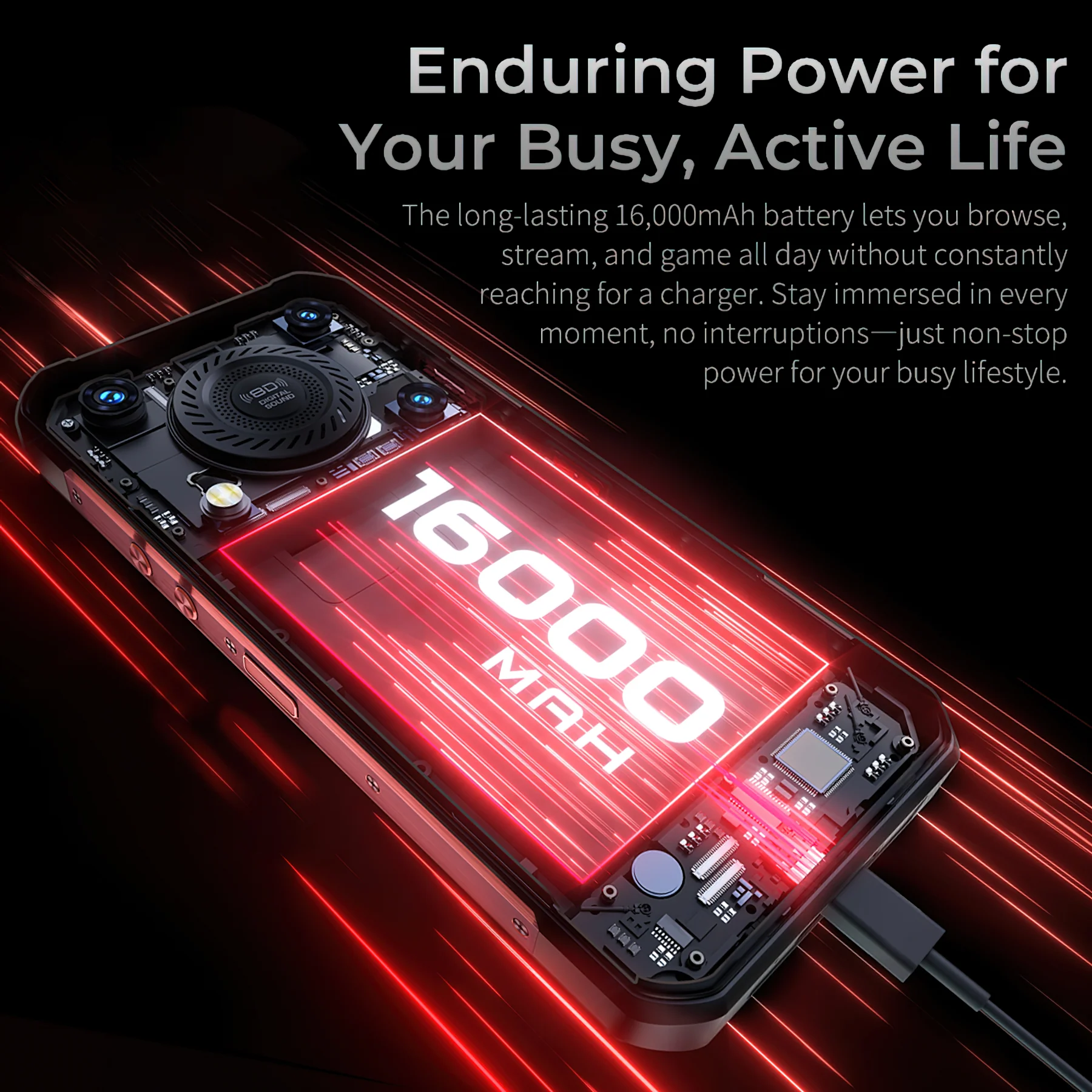 Oukitel WP56 5G Rugged Phone 6.8''FHD+Display 16000mAh Big Battery 108MP Camera Android 15(12GB+512GB NFC) - Image 4