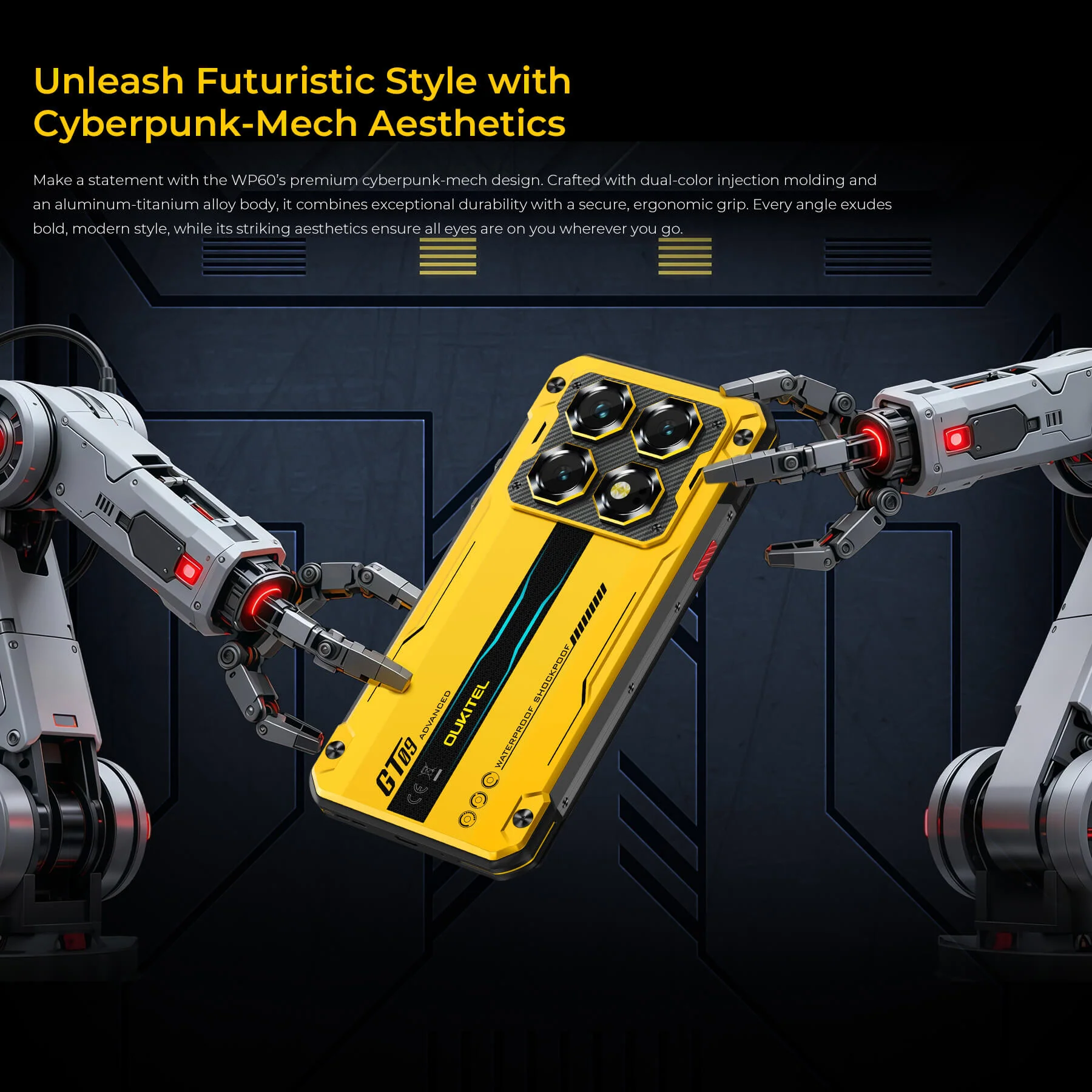Oukitel WP60 5G Rugged Phone 7.2'' HD+ Display 10,000mAh Big Battery 108MP Camera Android 15(16GB+512GB NFC) - Image 5