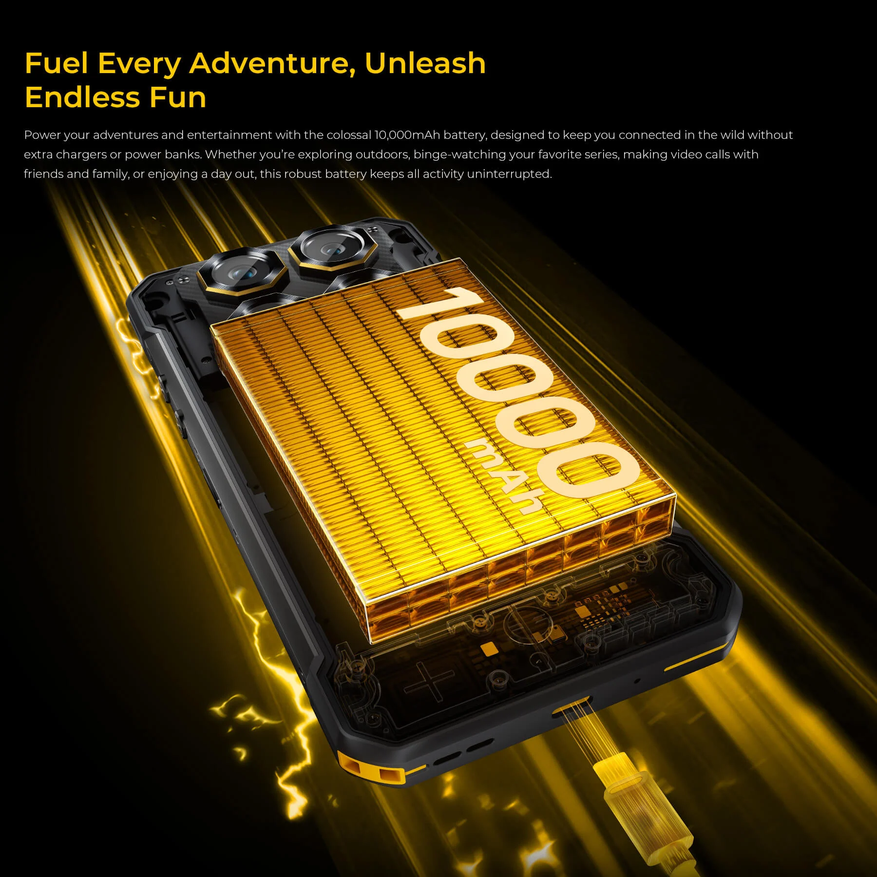 Oukitel WP60 5G Rugged Phone 7.2'' HD+ Display 10,000mAh Big Battery 108MP Camera Android 15(16GB+512GB NFC) - Image 6