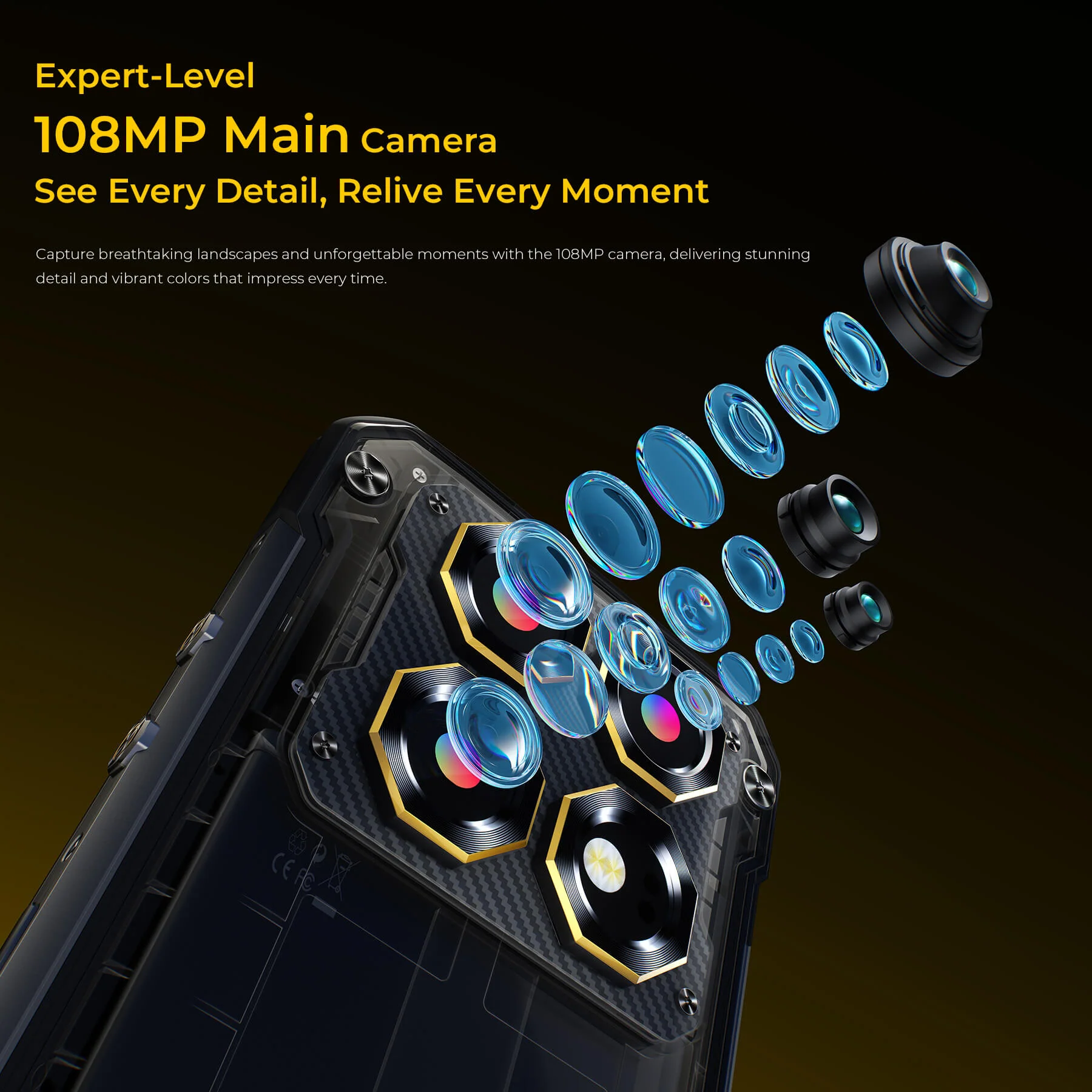 Oukitel WP60 5G Rugged Phone 7.2'' HD+ Display 10,000mAh Big Battery 108MP Camera Android 15(16GB+512GB NFC) - Image 7