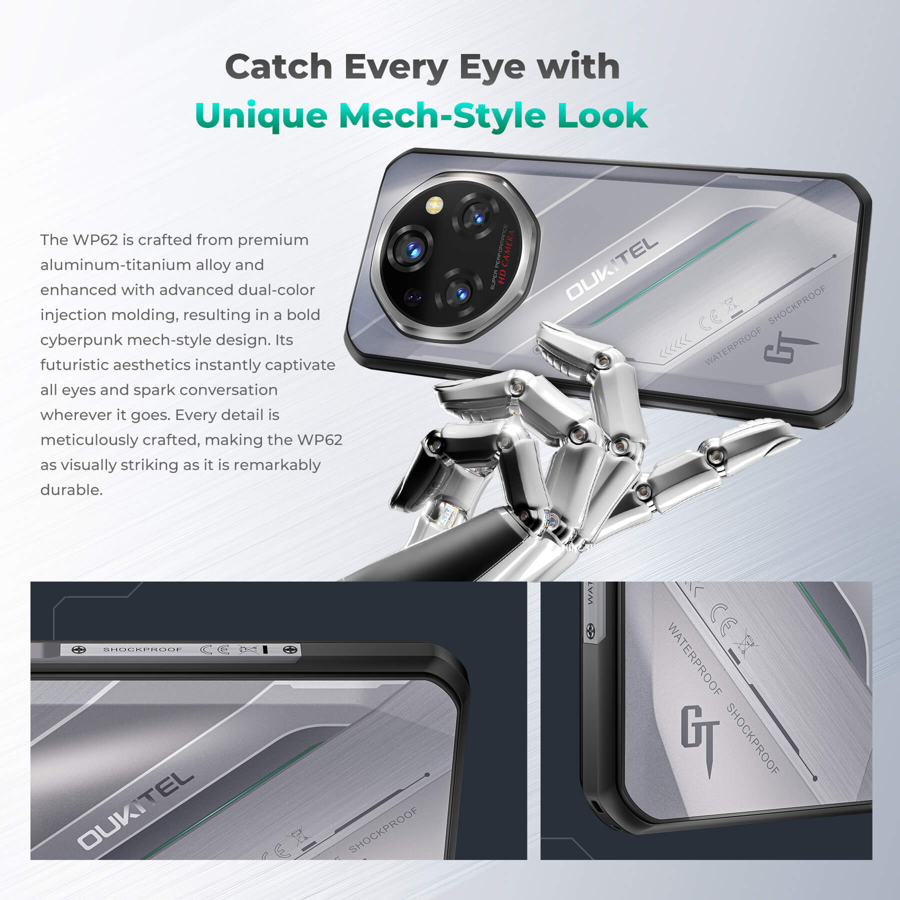Oukitel WP62 5G Rugged Phone 6.6-inch 11000mAh Battery 108MP Android 15 with NFC(16GB+512GB) - Image 10