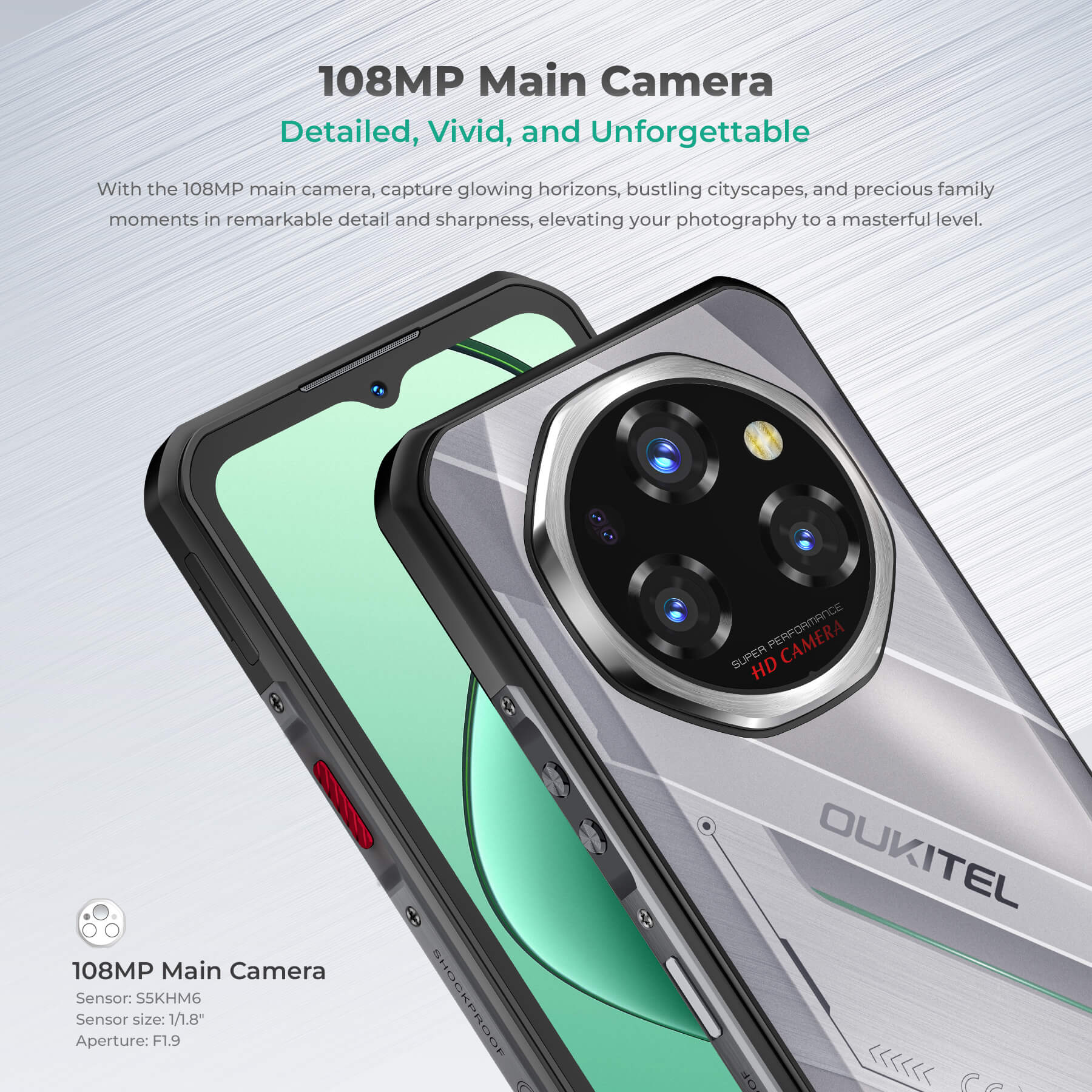 Oukitel WP62 5G Rugged Phone 6.6-inch 11000mAh Battery 108MP Android 15 with NFC(16GB+512GB) - Image 6