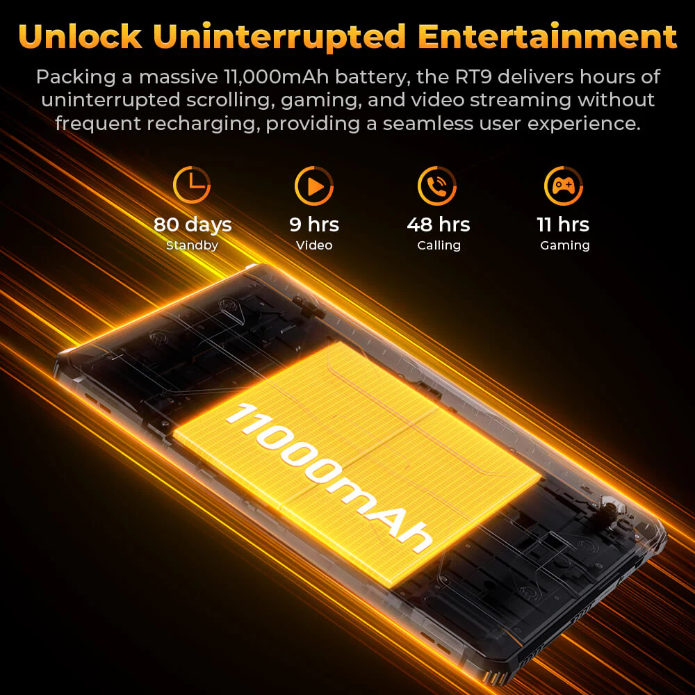Oukitel RT9 RuggedTablet 10.1-inch 2K 11000mAh Big Battery 16MP Camera Android 14 (24GB+256GB) - Image 12