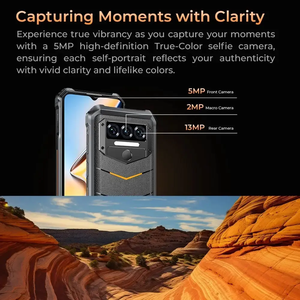 Oukitel WP38 4G Rugged Phone 6.52-inch 10600mAh Big Battery 13MP Camera Android 13(12GB+256GB NFC) - Image 10